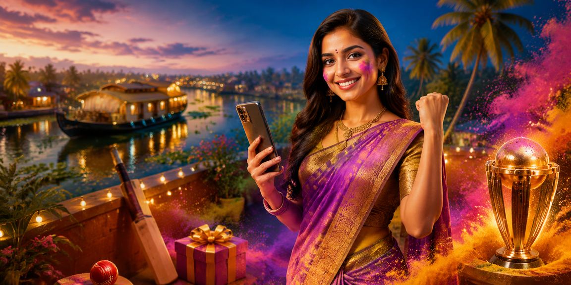 Mobile payment app user in Kerala enjoying casino slots and cricket betting